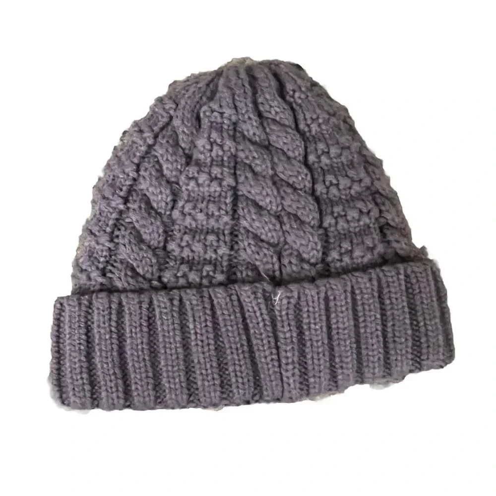 Adrienne Landau Gray Cable Knit Beanie Hat Unisex Winter Gorpcore One Size